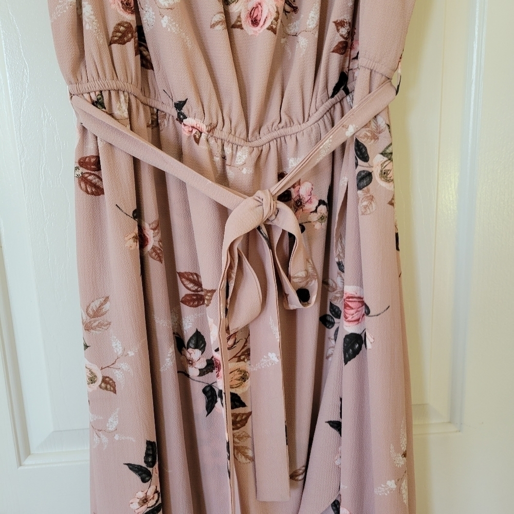 City Chic Plus Size Rose Play Floral Pink Dress XS 14 - Picture 12 of 13